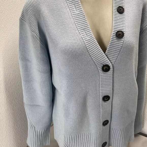 NEW APPARIS Womens Anderson Soft Ribbed Cardigan Sweater Size L Light Blue - Picture 10 of 13